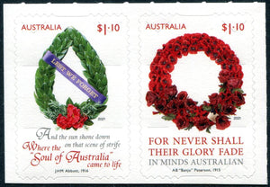 AUS2021-15SA Australia Lest We Forget Self-Adhesive Pair (1)