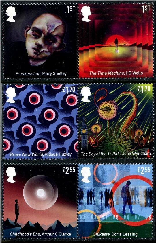 GRBR2021-06 Great Britain 2021 Classic Science Fiction Setenant Pairs (3)