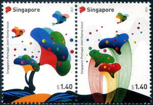 SING2021-07 Singapore Diplomatic Relations with Portugal Joint Issue Setenant Pair (1)
