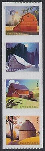 US #5550-5553 US New Issue 2021 Barns Coil Postcard Stamp