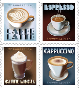 US #5569-5572 US New Issue 2021 Espresso Drinks Forever Stamp