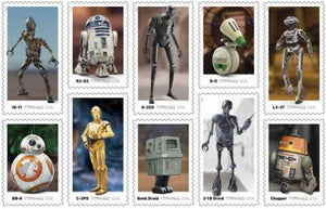US #5573-5582 US New Issue 2021 Star Wat Droids Forever Stamp